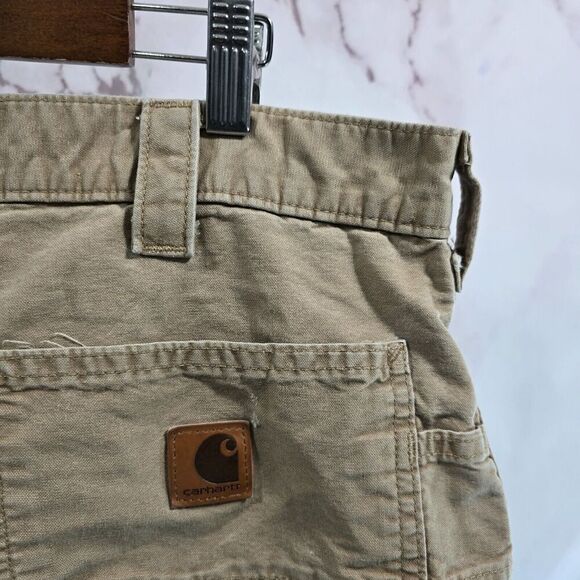 Carhartt Pants Mens 40 X 30 Khaki Tan Canvas Straight Chino Relaxed Fit - Picture 10 of 11
